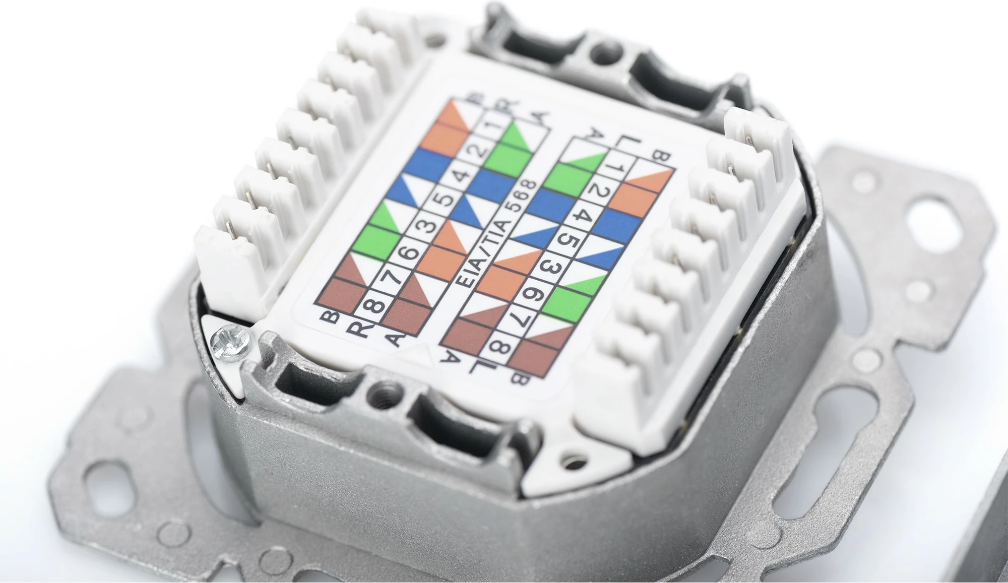 Dozë rrjeti Digitus 2x RJ-45 Cat6, set 5 copë, e bardhë