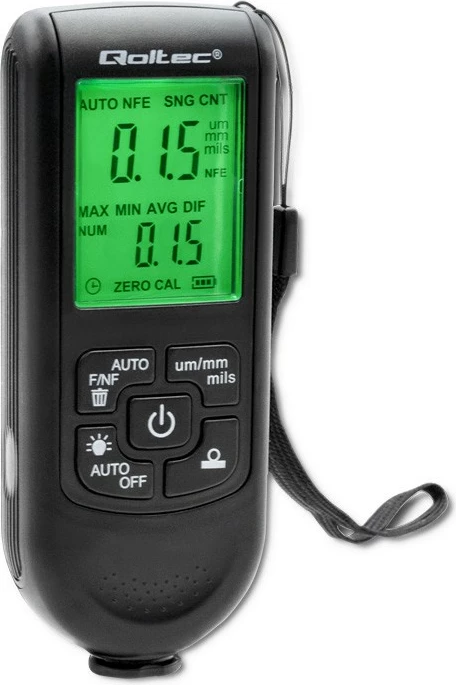 Matës trashësie boje Qoltec 50630 me ekran LCD, i zi