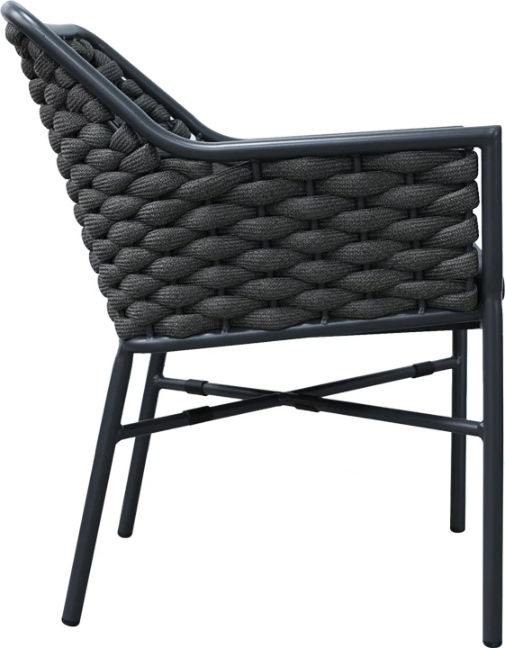 Karrige me krahë Ortegia, alumini, ngjyrë antracit, 57x62x82cm