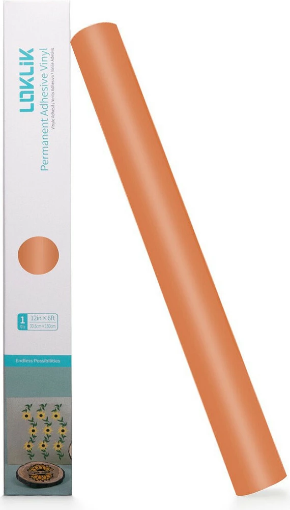 Folje vinyl ngjitëse permanente LOKLiK, matte, 30.5 x 180 cm, portokalli