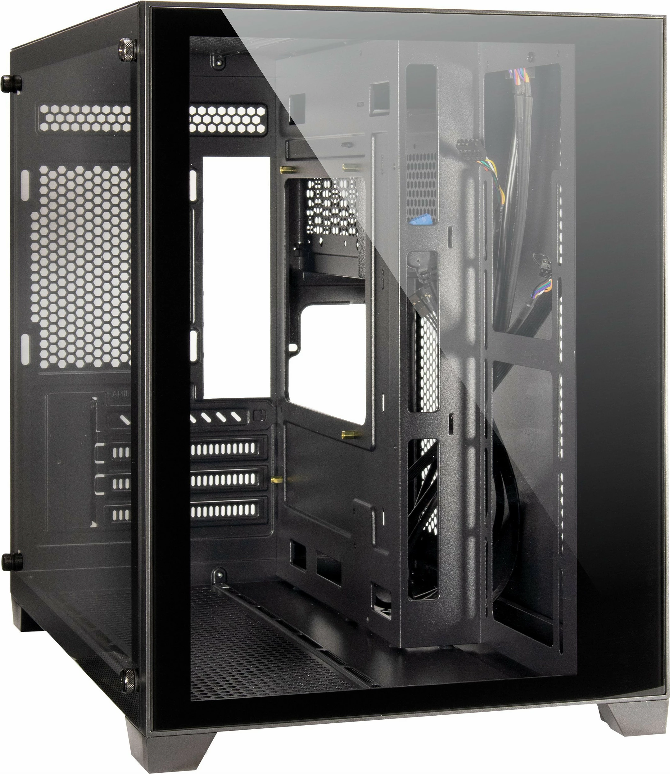 Kasë Inter-Tech C-501 Aspect, Midi Tower, micro ATX/Mini-ITX, xham i temperuar, e zezë