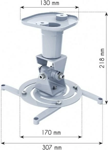 Krah tavani për projektor Techly 022397, 22cm, 10kg, i bardhë