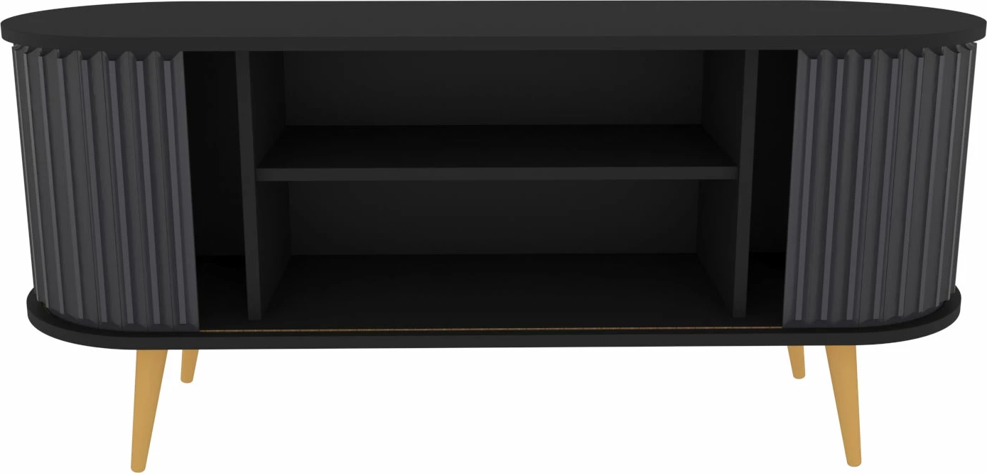 Komodë TV Skye Decor, e madhe, ngjyrë e zezë dhe antracit