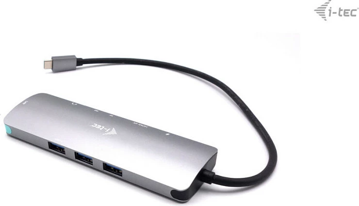 Docking stacion I-Tec Metal USB-C Nano, HDMI 4K, LAN Gigabit, Power Delivery 100W, argjendtë/turkez