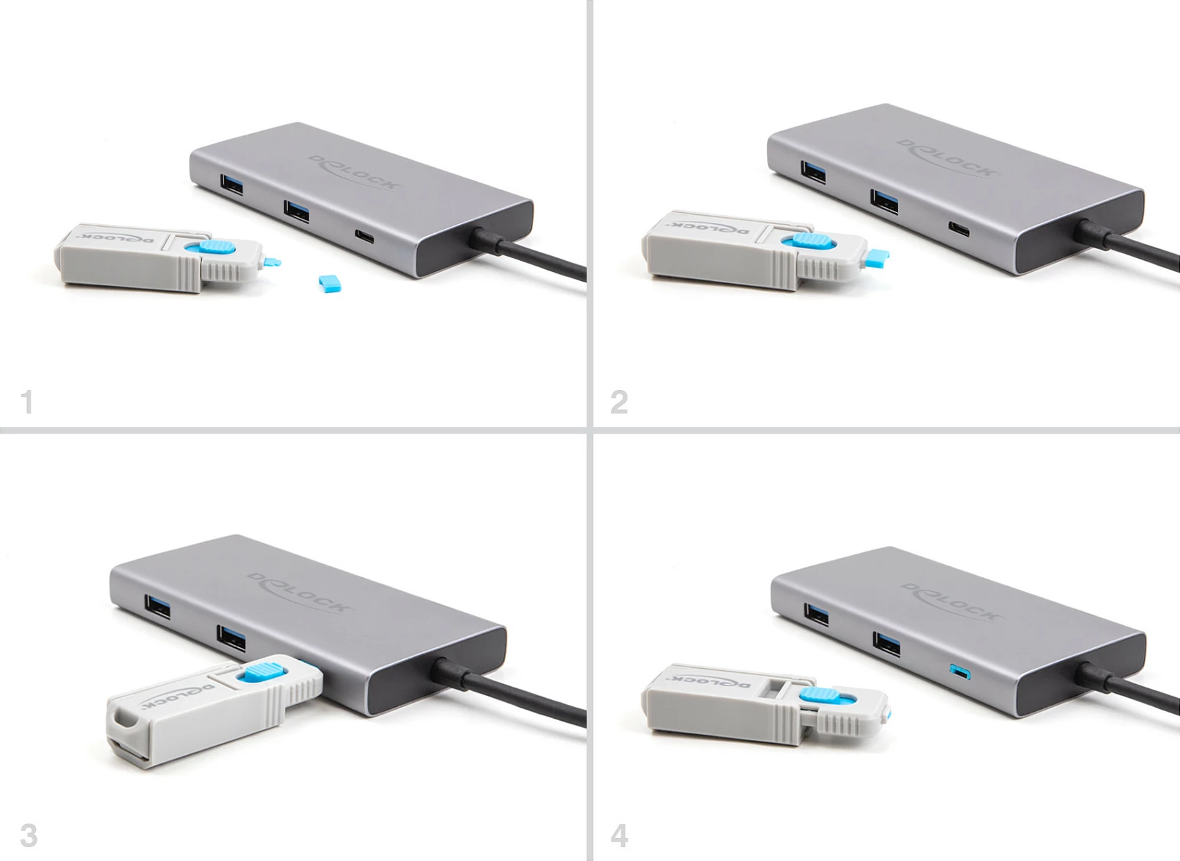 Bllokues porti DeLOCK për USB Type-C, 10 copë, blu