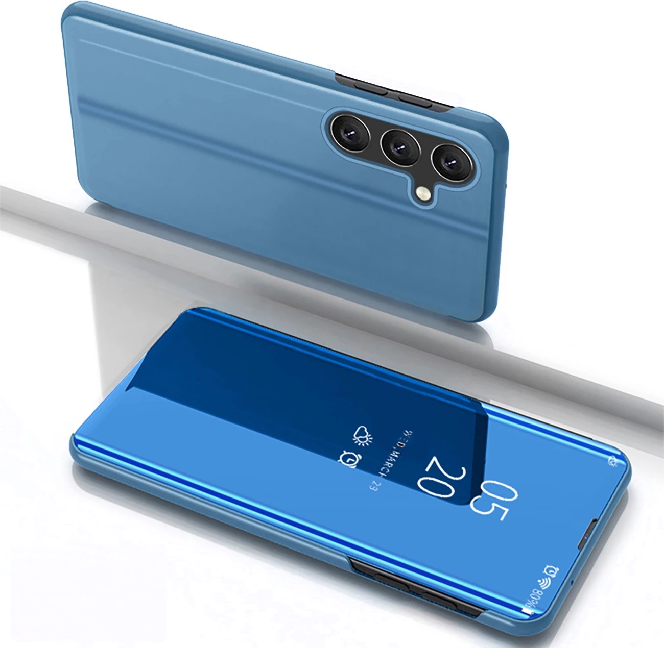 Mbështjellës Hurtel Clear View Case për Samsung Galaxy S25+, kaltër