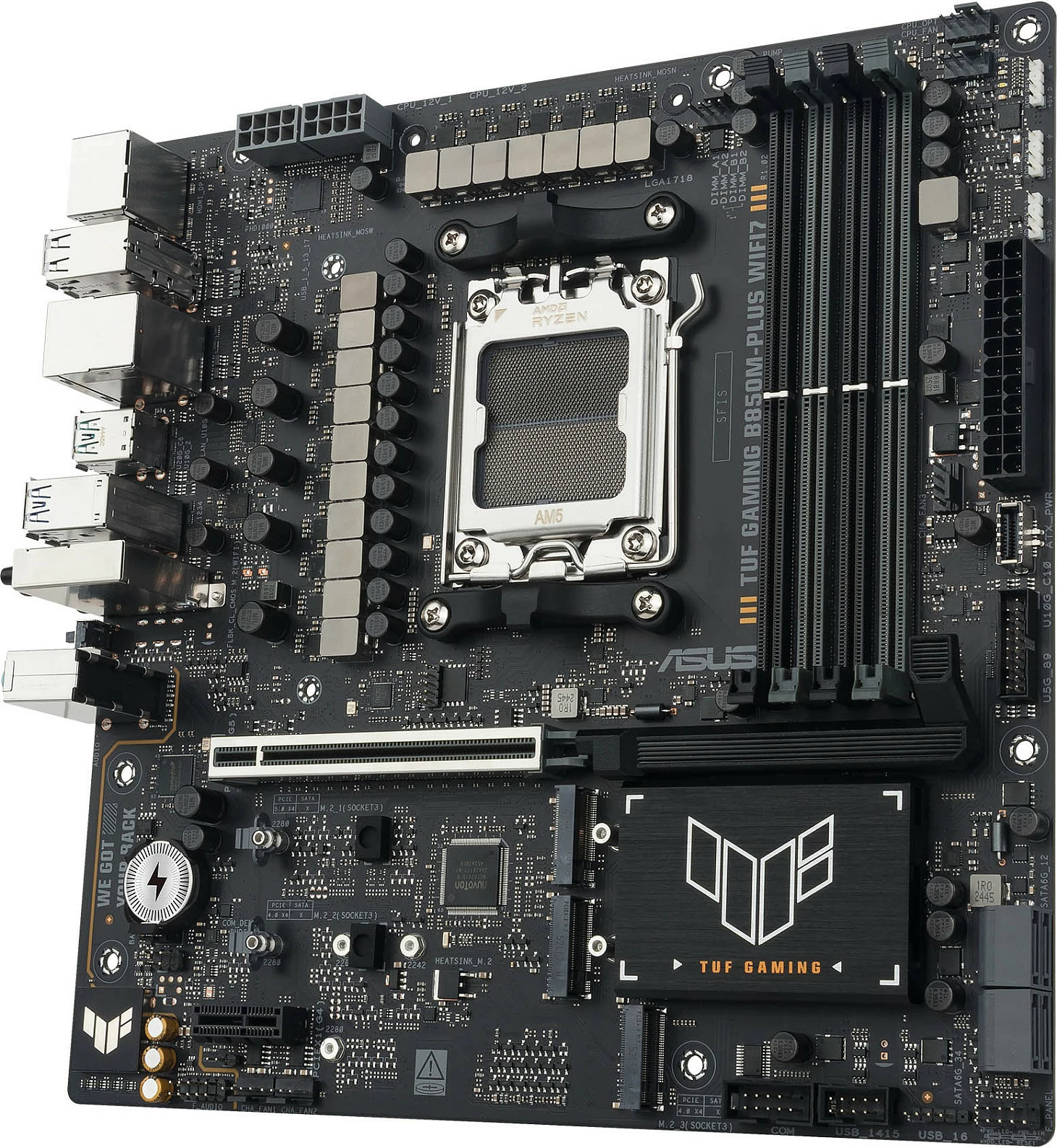 Pllakë amë ASUS TUF GAMING B850M-PLUS WIFI7, Socket AM5, micro ATX, DDR5 deri 256GB, WiFi 7