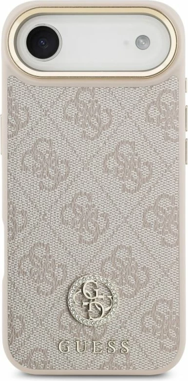 Kapak telefoni Guess 4G Strass Logo & Big Strap Metal Buttons MagSafe për iPhone Air, rozë