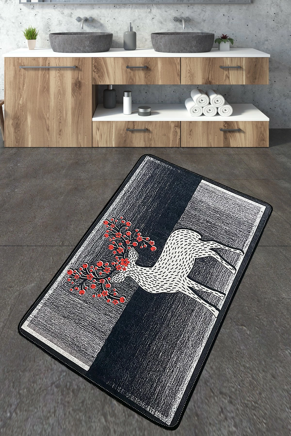 Tapet për banjo Mijölnir, Elafa, shumëngjyrësh, 70x120cm