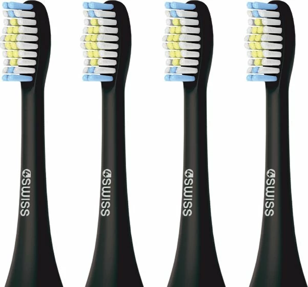 Kokë zëvendësuese për furçë dhëmbësh sonike 4Swiss Deep Clean ST212, e zezë, 4 copë