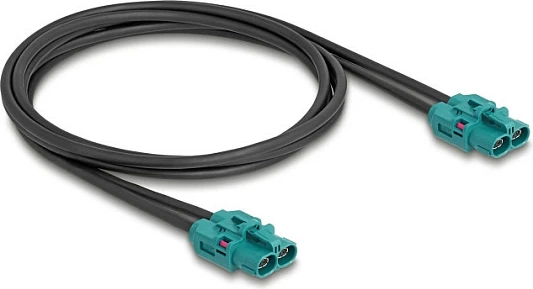 Kabllo DeLOCK HDMTD Z double jack F-F, 1 m, 100 Ω, e zezë