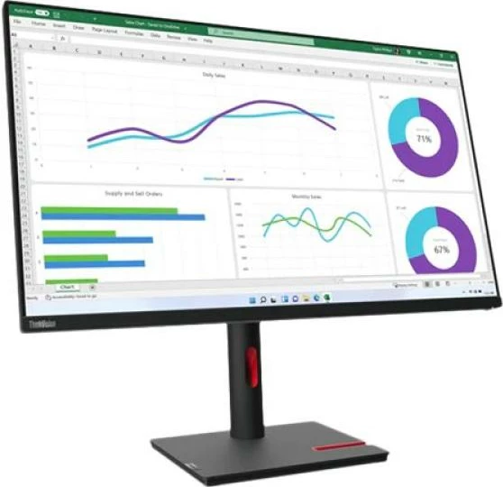 Monitor Lenovo ThinkVision T32h-30 (63D3GAT1EU) 32" TFT/LCD i sheshtë, e zezë