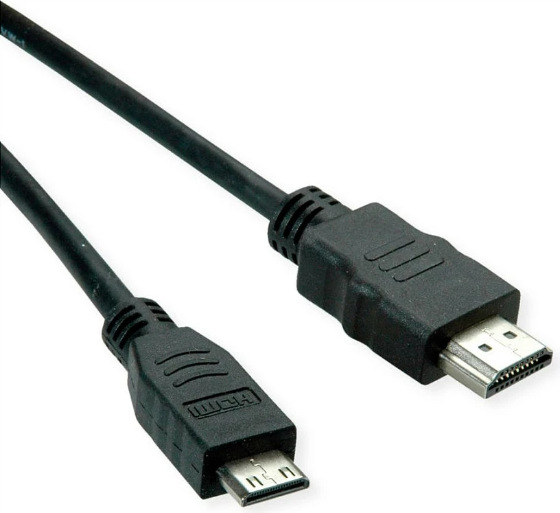 Kabllo HDMI ROLINE 11445580, HDMI Type A në HDMI Type C (Mini), 2 m, 4K 30Hz, e zezë
