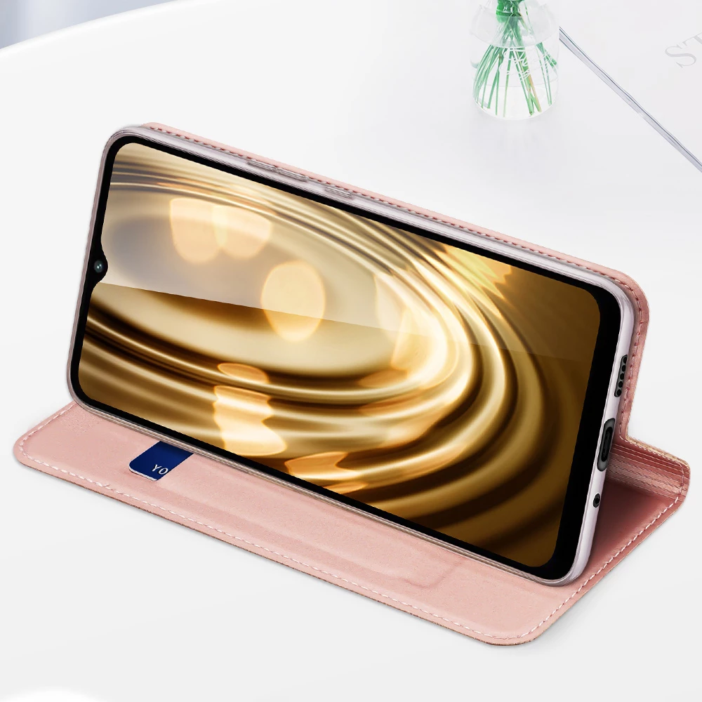 Mbështjellës Dux Ducis Skin Pro për Xiaomi Redmi 11A / Poco C55 / Redmi 12C, me kapak, xhep kartele, gold