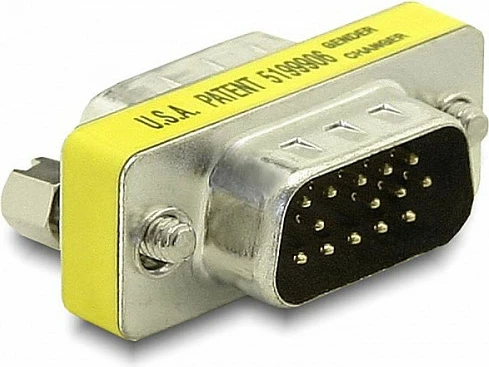 Adapter VGA DeLOCK 65010, mashkull-në-mashkull, argjendtë