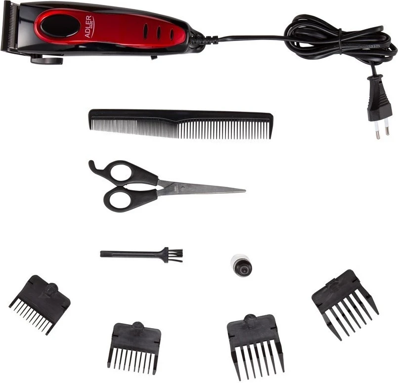 Maqinë për prerjen e flokëve për meshkuj Adler, e kuqe