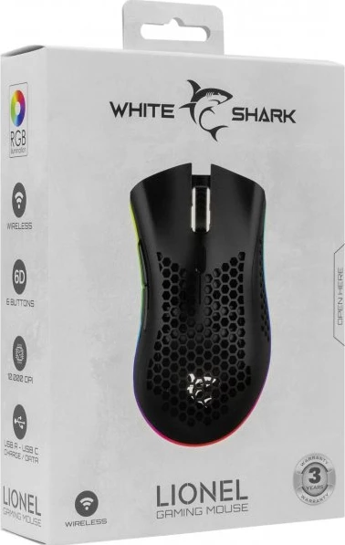 Wireless Gaming Maus White Shark Lionel