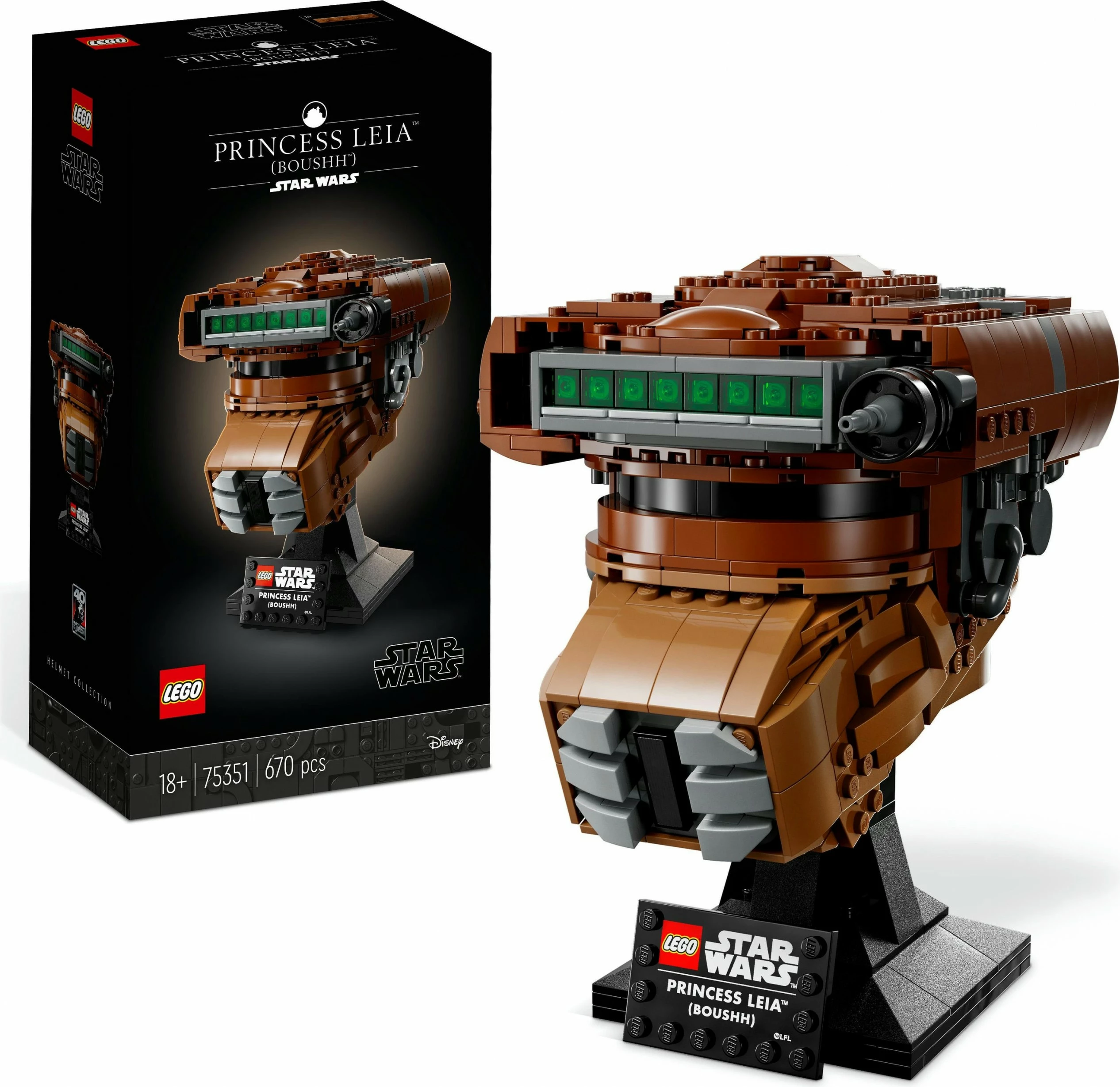 Set ndërtimi LEGO Star Wars 75351 helmetë Princesha Leia (Boushh), 670 pjesë, multikolor