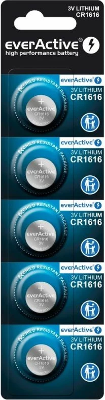 Bateri litiumi everActive CR1616, 5 copë