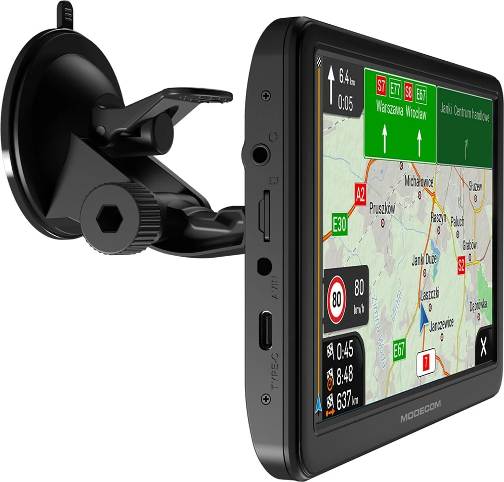 Navigacion GPS MODECOM FreeWAY CX 7.4 me iGO Navigation për kamion, 16 GB, E zezë
