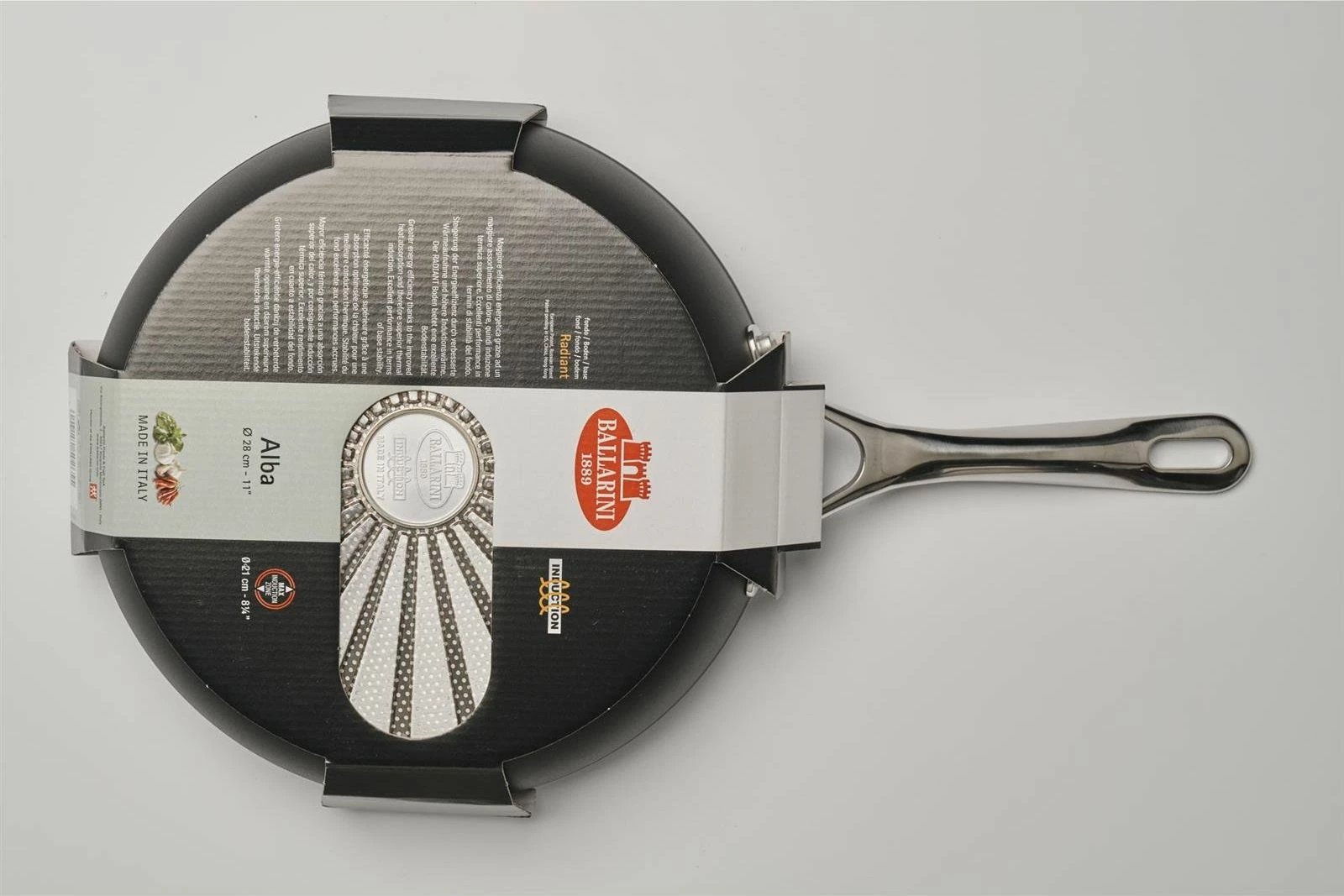 Tigan Ballarini Alba 24 cm, non-stick Keravis TI-X me titan, për induksion, i zi