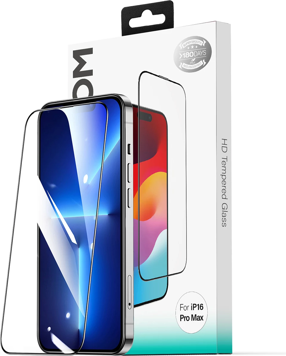 Mbështjellës xhami Joyroom JR-MLG0278 për iPhone 15 Plus/16 Plus, 2.5D HD, kornizë e zezë