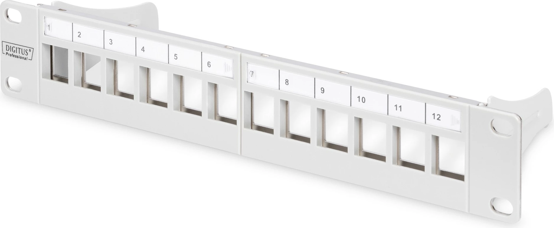 Patchpanel Digitus modular 12-portë, 1U, gri