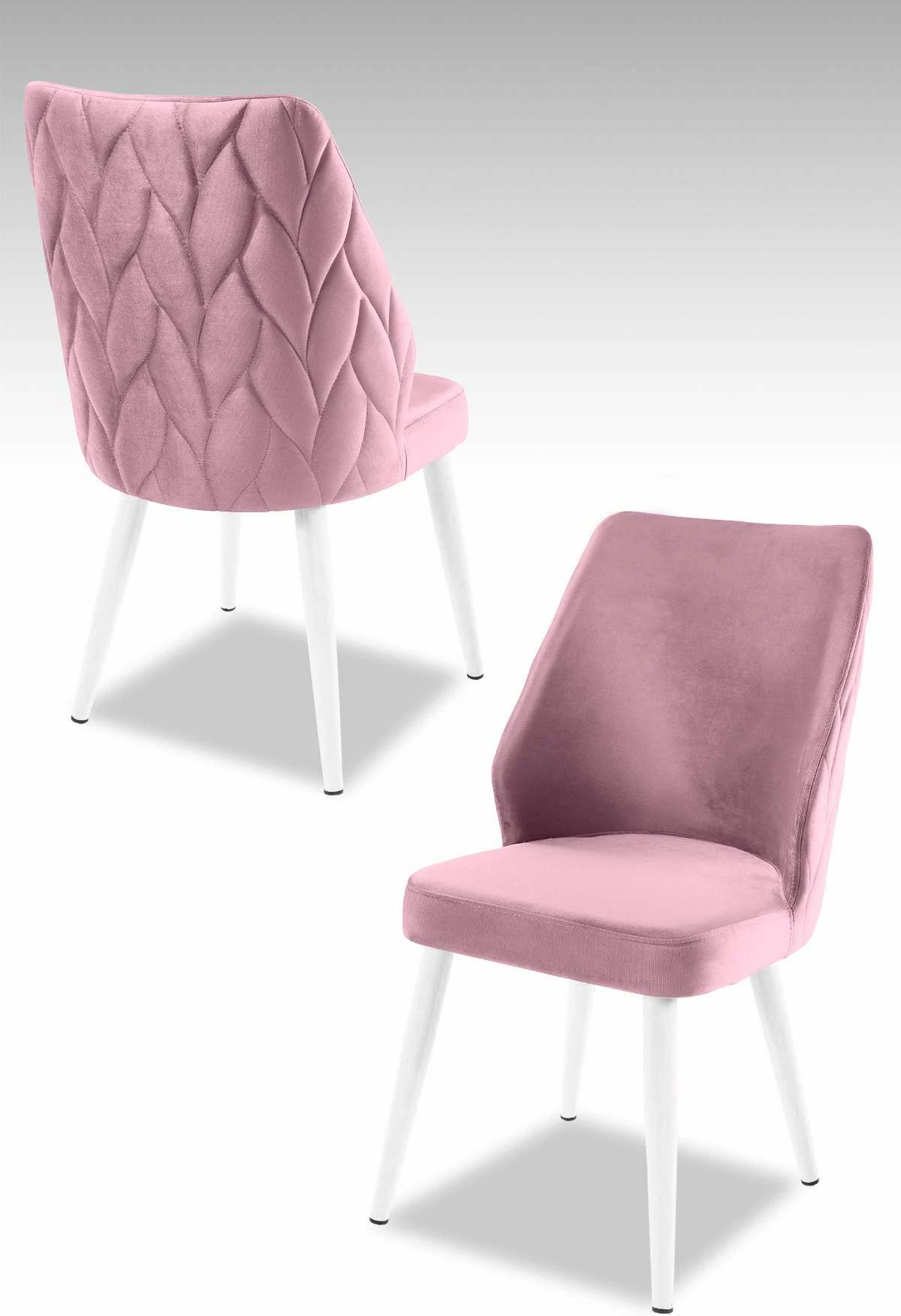 Set karrigesh (2 copë) Hanah Home, Pufi, lejla dhe e bardhë