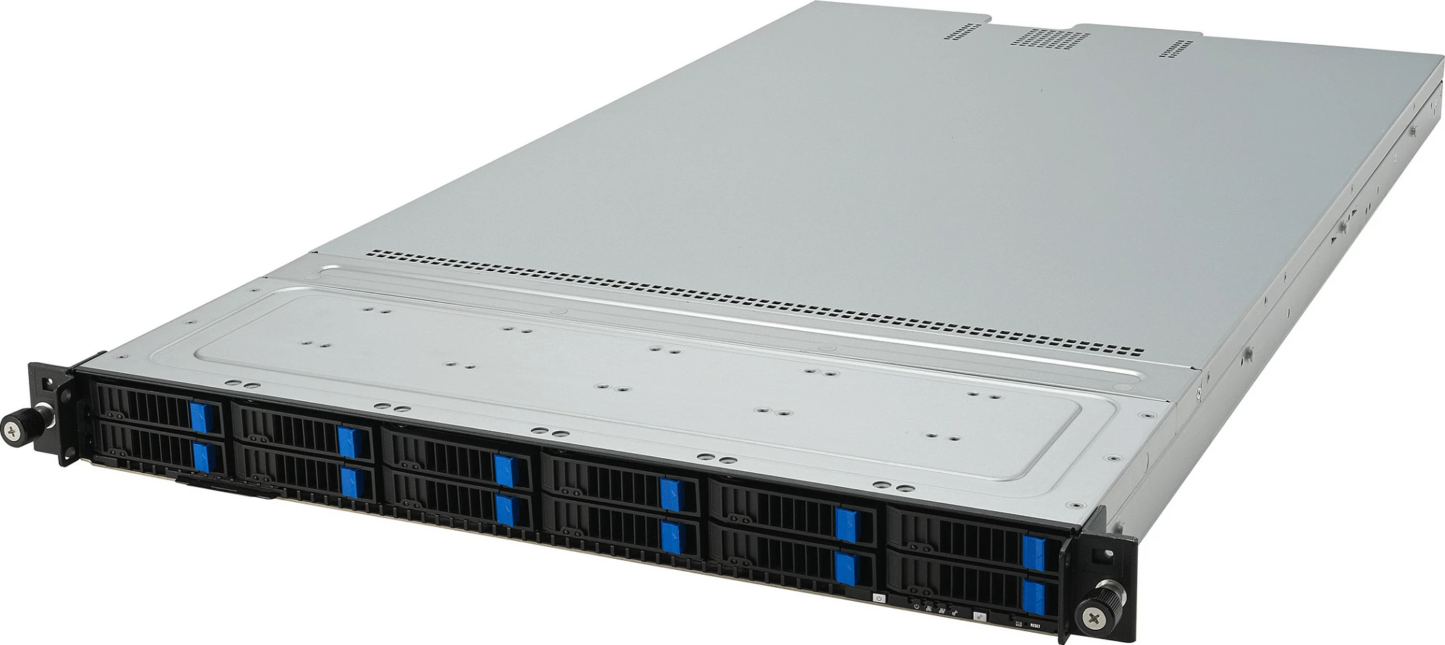Server rack ASUS RS501A-E12-RS12U, 1U, Socket LGA6096, DDR5 deri 3TB, 12x2.5" NVMe, 2x M.2, 1600W, Zi/Argjend