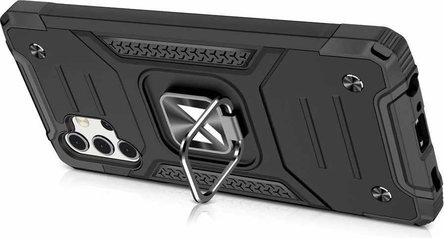 Mbështjellës Wozinsky Ring Armor me qëndrim dhe mbajtës gishti për Samsung Galaxy A32 4G, zi