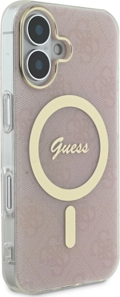 Mbështjellës Guess IML 4G MagSafe për iPhone 16, Rozë