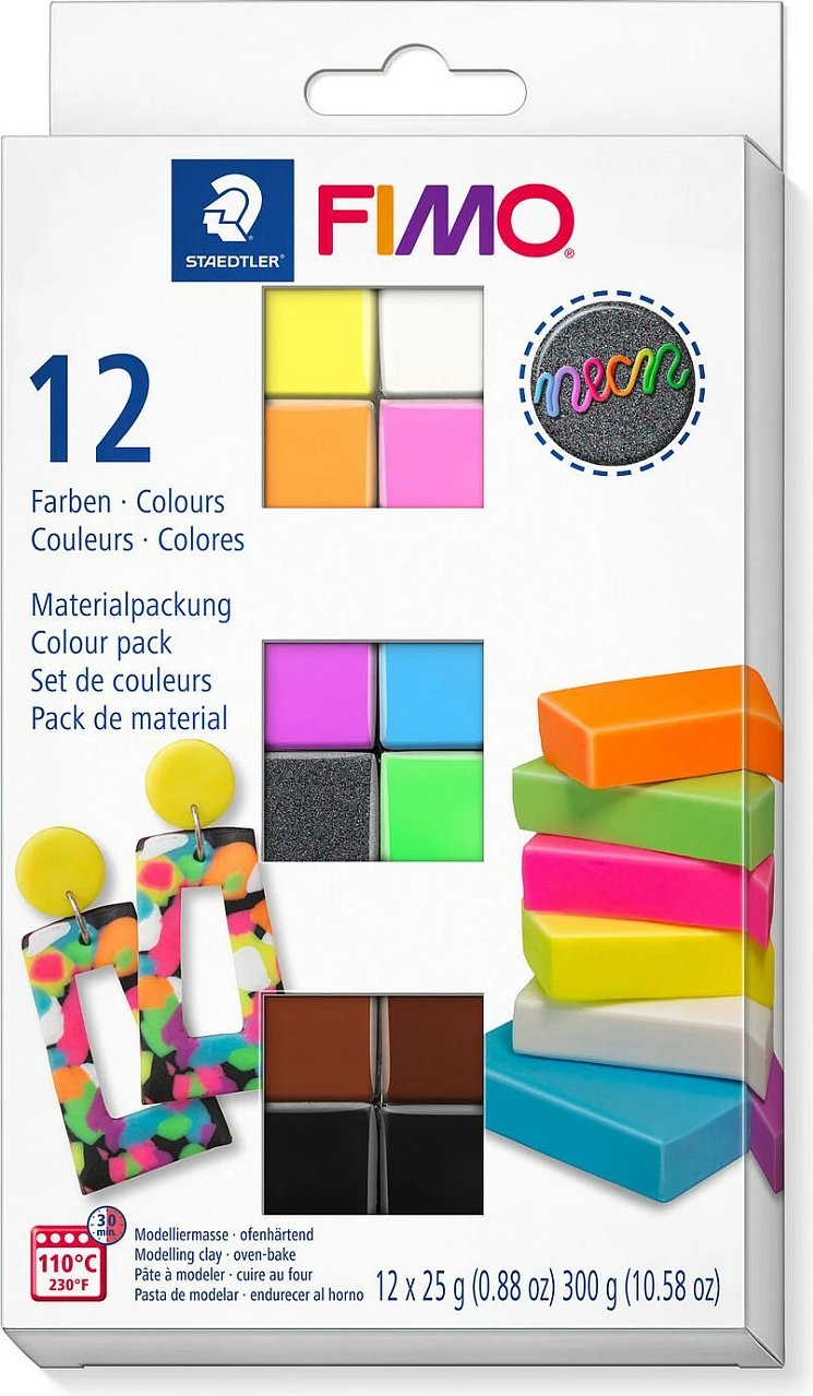 Masë modeluese STAEDTLER FIMO efekt lëkure 8013 C, 12x25 g, 12 ngjyra