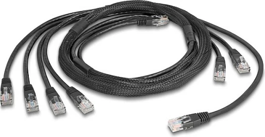 Kabllo Ethernet DeLOCK 90121, Cat5e, 5 m, 4x RJ-45 (M) në 4x RJ-45 (M), UTP, e zezë