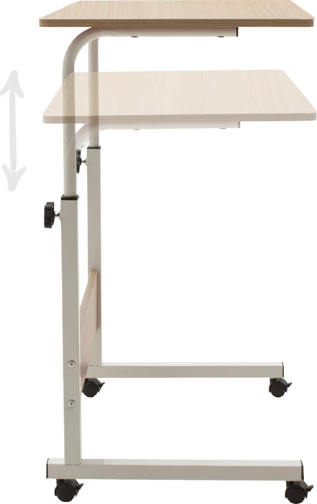 Tavolinë metalike për kompjuter Piper MDF, ngjyrë lisi të çelur, 60x40x69-90cm