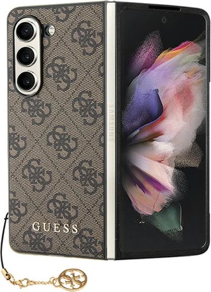 Mbështjellës Guess GUHCZFD5GF4GBR 4G Charms për Samsung Galaxy Z Fold5, Kafe
