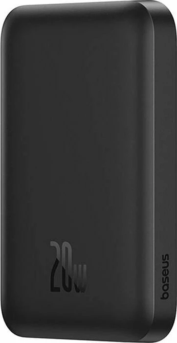 Powerbank Baseus Magnetic Mini Air 6000mAh 20W, karikim wireless magnetik, me kabllo USB-C në USB-C 30cm, i zi