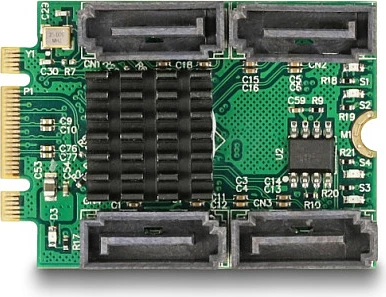 Adapter DeLOCK M.2 Key B+M në 4x SATA 6Gb/s, RAID/HyperDuo, i zi/jeshil