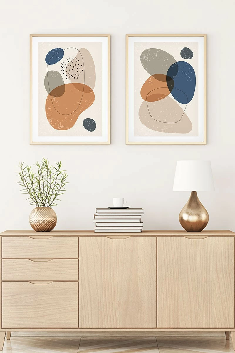 Pikturë dekorative me kornizë, MDF, 2 copë, Wallity, Huhu5, 30x40cm