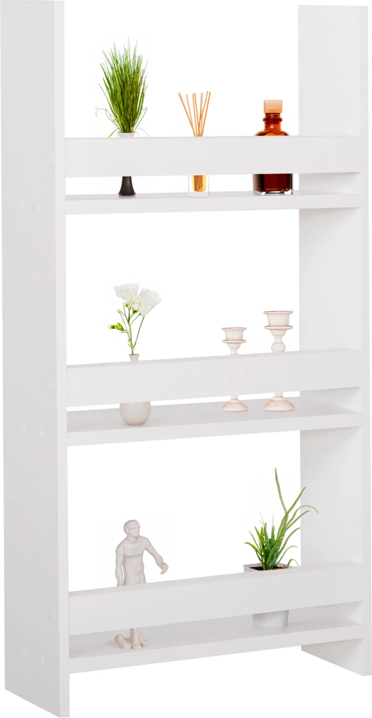 Raft muri SANI FH18223.01 melaminë, ngjyrë bardhë, 60x10x90H cm (3 rafte)