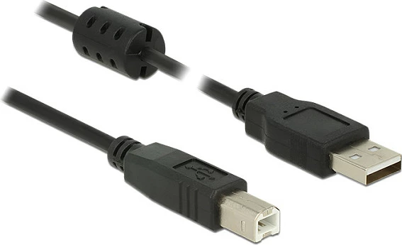 Kabllo USB DeLOCK USB-A në USB-B, USB 2.0, 0.5m, e zezë