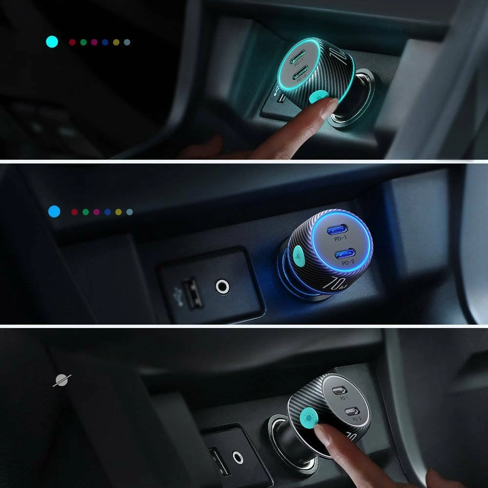 Karikues veture Joyroom JR-CCN02 70W 2x USB-C PD/QC, i zi (JYR745)