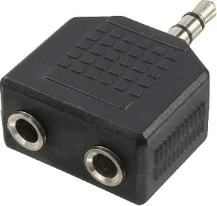 Adapter audio LogiLink, 3.5mm mashkull në 2x 3.5mm femër, i zi