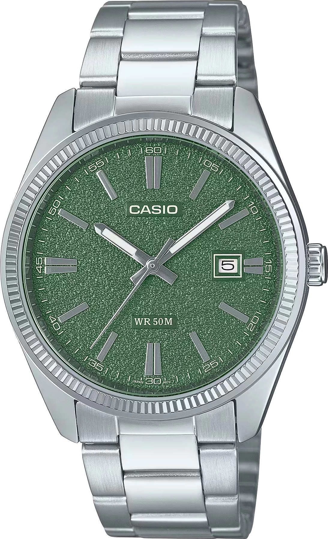 Orë dore Casio MTP-1302DA-3AV, e argjendtë/gjelbër