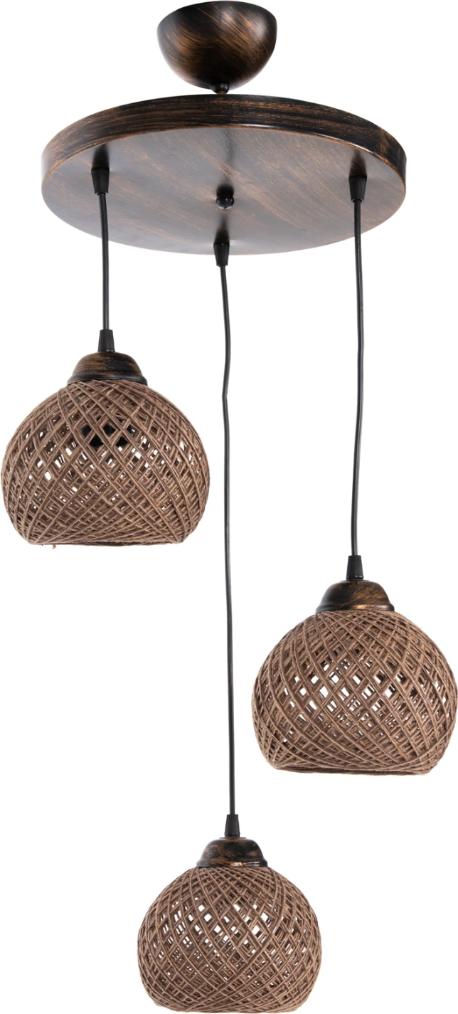 Llambë varëse për brendësi, FH7359.01, metal & litar, ngjyrë bezhë e errët, 32x32x80 cm