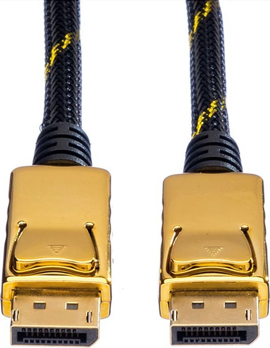 Kabllo DisplayPort ROLINE 11.04.5639, 1.5m, DP 1.2, 4K/60Hz, zezë/artë