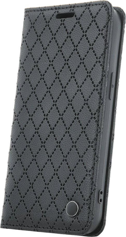 Mbështjellës ONASI Flip Cover Karo MPN 23947 për iPhone 17 Pro, flap magnetik, 3 xhepa, stand, i zi