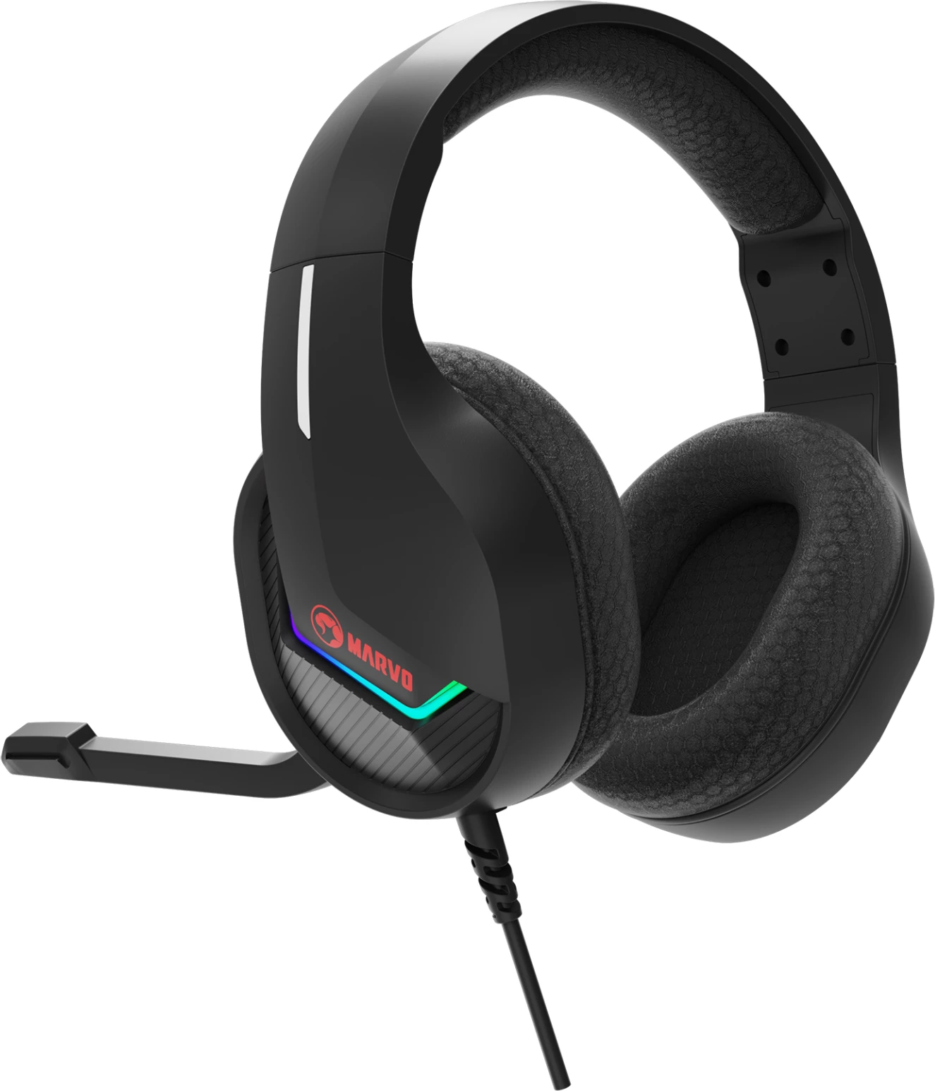 Kufje gaming Marvo H8618 me mikrofon, RGB, wired (USB/3.5mm), të zeza