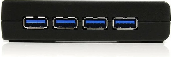 USB Hub StarTech ST4300USB3EU, 4 Porta USB 3.0 (USB 3.2 Gen 1) Type-A, 5Gbps, me rrymë 5V/2A, i zi