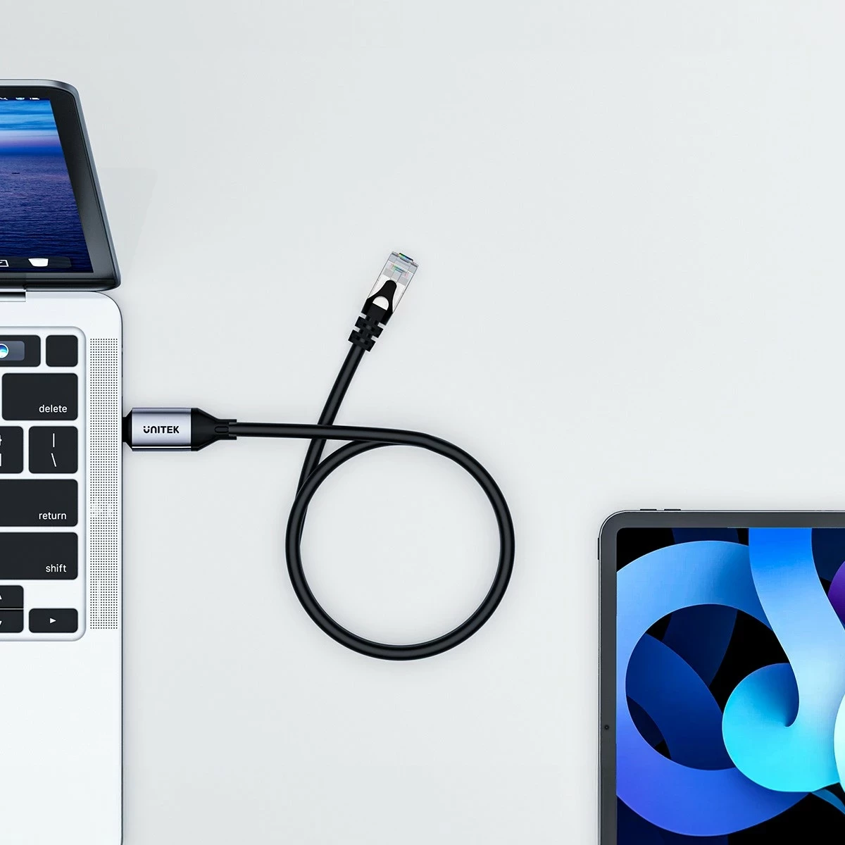 Kabëll Ethernet Unitek RJ-45 LAN, patchcord cat.8, 3m, e zezë