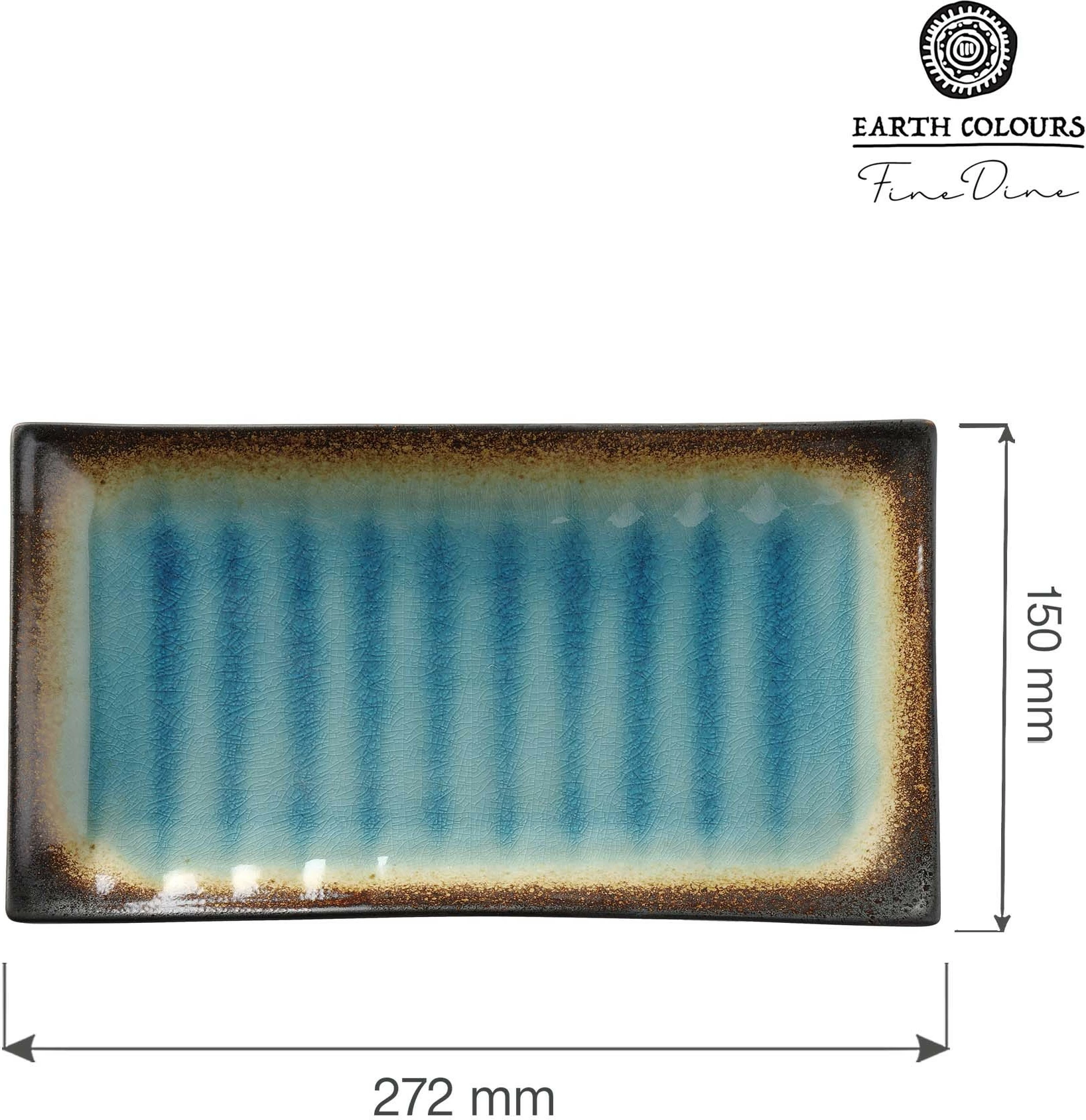 Pjatë servirjeje ovale Fine Dine Lazur 272x150mm, blu, set 3 copë